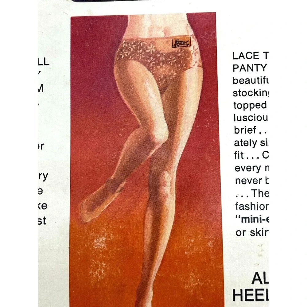Vtg Tigress by Faberge 1970s‎ Pantyhose~PURPLE Plum 100-165# Nylon Lace Bikini